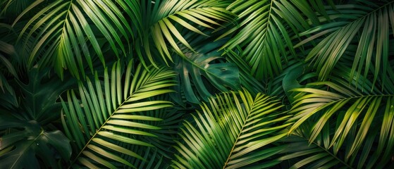 Palm leaves background