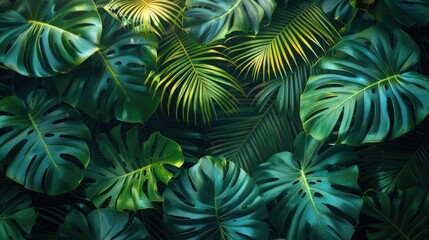 Palm leaves background