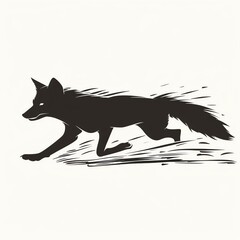 Quick fox dash silhouette, suitable for fast,paced sports team logos, great for sprinting gear and athletic event promotions