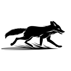 Fototapeta premium Quick fox dash silhouette, suitable for fast,paced sports team logos, great for sprinting gear and athletic event promotions