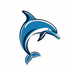 Naklejka premium Soothing dolphin jump silhouette, ideal for aquatic sports team logos, perfect for swim teams and water sports gear