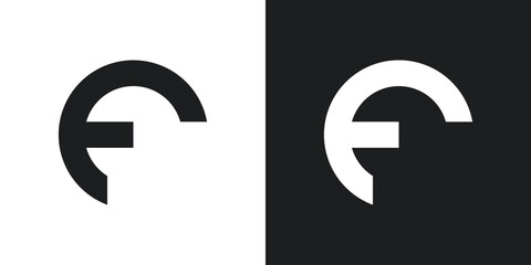 Letter F logo design with creative concept. Premium Vector
