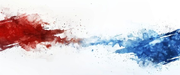  Watercolor Style Abstract American Flag Banner with Space for Text Animation