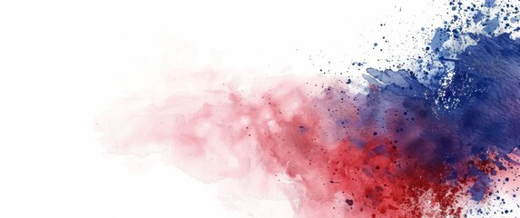 Fototapeta premium Watercolor Style Abstract American Flag Banner with Space for Text Animation