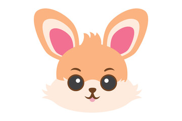 Cute Bunny Flat Sticker Design