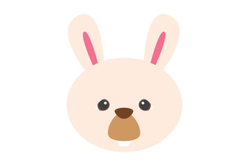 Cute Bunny Flat Sticker Design