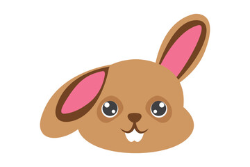 Fototapeta premium Cute Bunny Flat Sticker Design