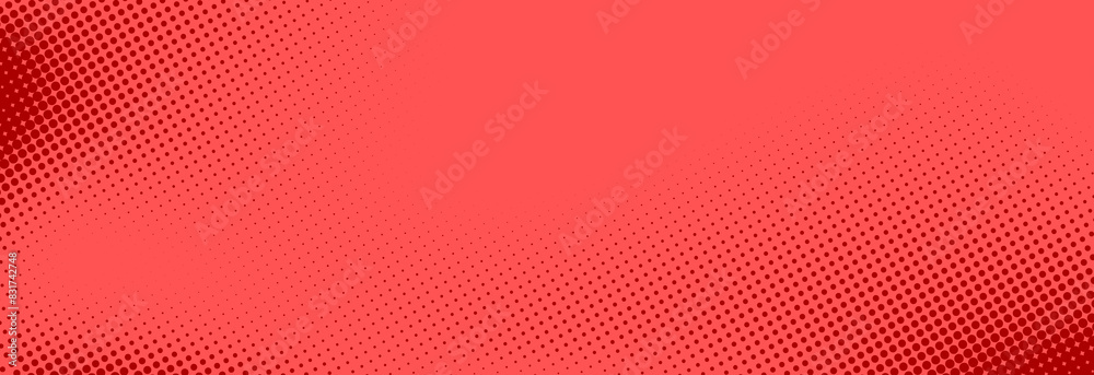 Aufkleber red halftone pattern. retro comic gradient background. bright pixelated dotted texture overlay. cart
