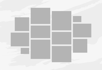 Pictures or photos frame collage. comics page grid layout abstract photo frames and digital photo wall template