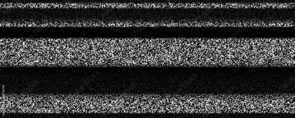 Poster tv static noise background. glitched white noise texture. vhs video signal with black stripes, inter