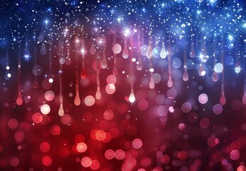 Red, White, and Blue Glitter Background with Bokeh Effect for USA Holidays. Perfect for Celebration or Typography Designs

