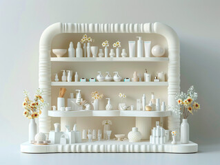 Versatile 3D isometric product display with ample space for textual content