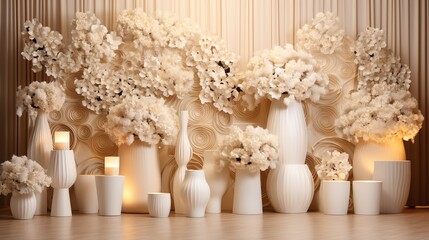 white vases