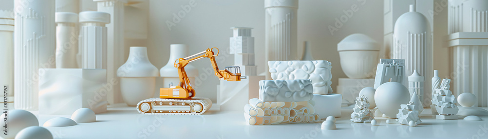 Poster professional 3d isometric product visualization with a customizable text field
