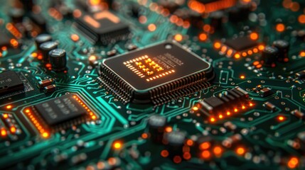 Fototapeta premium Abstract computer circuit board wallpaper background