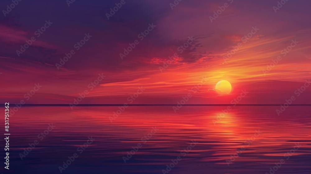 Canvas Prints Breathtaking sunset floods the sky with vivid, dramatic hues.