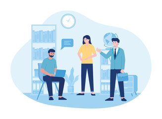 partners work together concept flat illustration