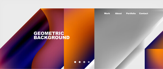 Abstract geometric shapes web design page. Vector Illustration For Wallpaper, Banner, Background, Card, Book Illustration, landing page