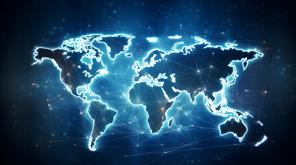 World Map Technology background 
