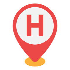 Obraz premium Illustration of Hotel Location design Flat Icon
