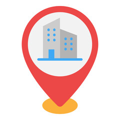 Illustration of Office Location design Flat Icon