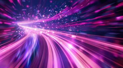 Fototapeta premium abstract background with high-speed pink and neon lights symbolizing connection, fidelity and constancy