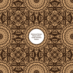 Moroccan Persian African ethnic motifs seamless pattern