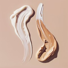 Cream and Lotion Swatches on Plain Background Cosmetic Inspiration