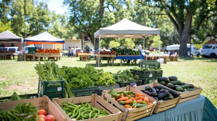 Local Farmers Market: Fresh produce and artisanal products at a community market