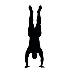 A bodybuilder man doing workout on the ground vector silhouette, white background