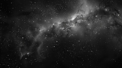 Black white space background. Abstract background illustration with our galaxy in cosmos. Nebula galaxy black background
