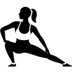 a woman doing yoga, slim figure, vector silhouette