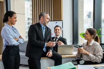 Group of multi-Ethnic businessman and businesswoman working in office. 