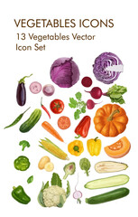 Vegetables logo vector icon set 