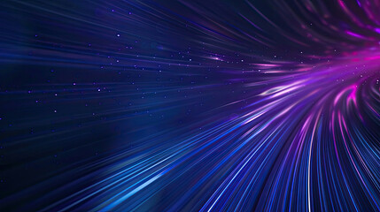 Abstract digital background suitable for science, energy, technology, data transfer. Light rays, stripes and lines with blue and purple light