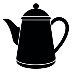 kettle icon vector illustration black color silhouette