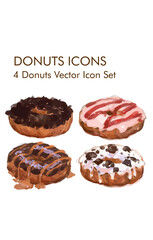 Donuts logo vector icon set