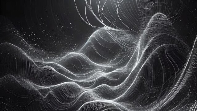 HD Abstract Black and White Lines - Seamless Loop Motion Graphics