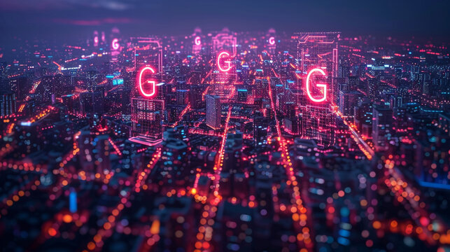 6G wireless network, high-speed internet, cloud computing or connect diagram technology, Data storage - Powered by Adobe