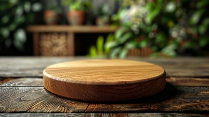 Wooden pedestal ready to display culinary masterpieces