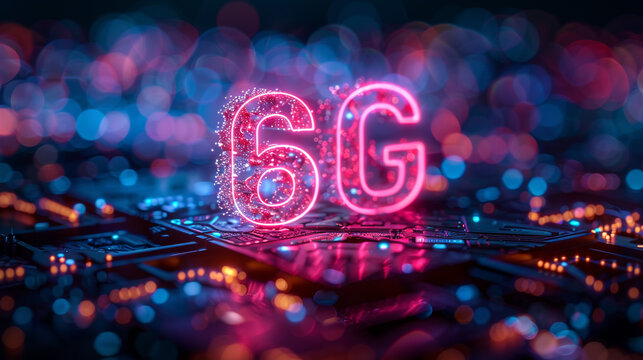 6G wireless network, high-speed internet, cloud computing or connect diagram technology, Data storage