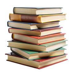 Books stacked isolated on transparent background