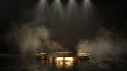 Mystical tendrils of smoke envelop the enigmatic golden pedestal