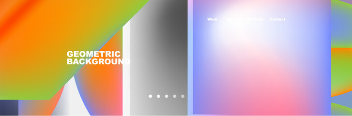 Colorful gradients with abstract geometric shapes. Vector Illustration For Wallpaper, Banner, Background, Card, Book Illustration, landing page