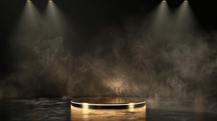 Wisps of mystical smoke coil around the enigmatic golden pedestal