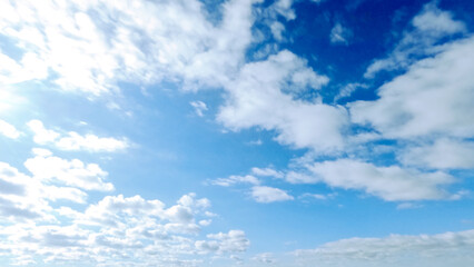 cute large white clouds in the blue sky backdrop - photo of nature