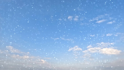 cute snowy weather on clouds on sky bg - photo of nature