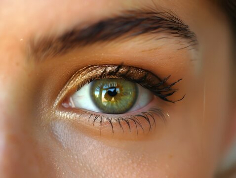 Intense Gaze of a Stylish French Womans Fashionable Eye Closeup