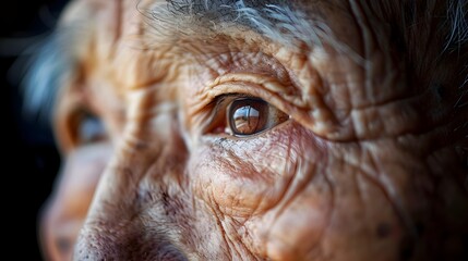 Naklejka premium Wise Gaze of a Venerable Japanese Elder