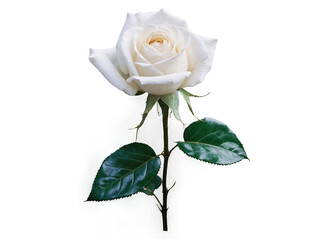 Victorian Style White Rose With Transparent Background